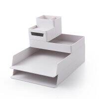 Office Stackable Storage Box Desktop Multi-purpose Stationery Document Paper Organizer Tray A4 File Folder Phone Pen Holder Box