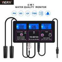 Yieryi New PH EC TDS CF RH Temperature 6 in 1 Online Water Quality Monitor PH meter Multi-parameter Pools Aquariums tester