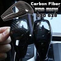 Real Carbon Fiber Centre Console Gear Knob Head Switch Sticker Cover Trim Car Styling For BMW 3 Series G20 G28 2020 Accessories