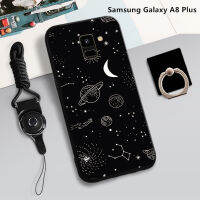 เคสนิ่มสำหรับ Samsung Galaxy A8 Plus /A8 + 2018เคสโทรศัพท์คลุมทั้งหมด2022ใหม่มีลวดลายป้องกันการตกป้องกันการขีดข่วนฝามีที่ถือวงแหวนและเชือก