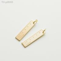 ℗●❁ Retro brass mini ruler creative hand account drawing tool accessories key ring hanging ruler cute thick pure scale ruler 6cm