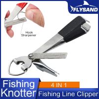 【JH】 FLYSAND 4 1 Fast Tie Knotter Cutter Nipper Sharpener Fishing Tackle Knot Tools