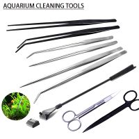 【YP】 tank cleaning tools steel straight/bent scissors tweezers series Glass algae remover Aquarium supplies