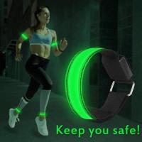 1PCS LED Flashing Belt Reflective Safety Warning Light Arm band Wristband for Night Jogging Walking Biking Cycling Running