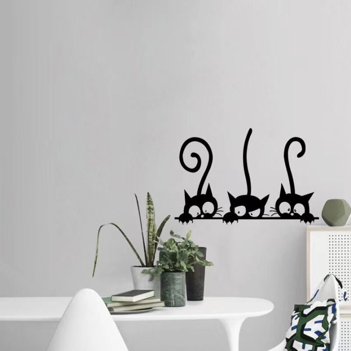 o-urhome-พร้อมส่ง-สติกเกอร์ติดผนัง-wall-sticker-ห้องนั่งเล่น-ห้องนอน-ร้านคาเฟ่-ห้องเด็ก-สติ๊กเกอร์ตกแต่ง-สติกเกอร์ติดผนังลูกแมว