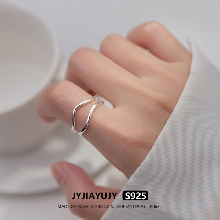 jyjiayujy-แหวน-s925เงินสเตอร์ลิง100-ทั้งหมดมีในสต็อกการออกแบบเป็นชั้นที่คล่องตัวสองชั้นคุณภาพสูงเครื่องประดับแฟชั่นที่ไม่ก่อให้เกิดอาการแพ้ซึ่งเป็นของขวัญสำหรับใช้ในชีวิตประจำวัน-r063