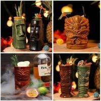 【High-end cups】สร้างสรรค์ Tiki แก้วเซรามิกตลกกะโหลก Witcher วินเทจ Eco ถ้วยไวน์เบียร์ค๊อกเทลวอดก้าแก้วบาร์ส่วนบุคคล Drinkware ชุด