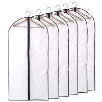 ✌ 5pcs/set Transparent Clothing Covers Garment Suit Dress Jacket Clothes Coat Dustproof Cover Protector Travel Bag Dust Cover