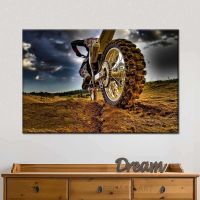 Vintage Dirt Bike ภาพวาดผ้าใบ Wall Art-ภูมิทัศน์รถจักรยานยนต์โปสเตอร์และพิมพ์สำหรับห้องนั่งเล่นตกแต่งบ้าน Cuadros Liyanhong2