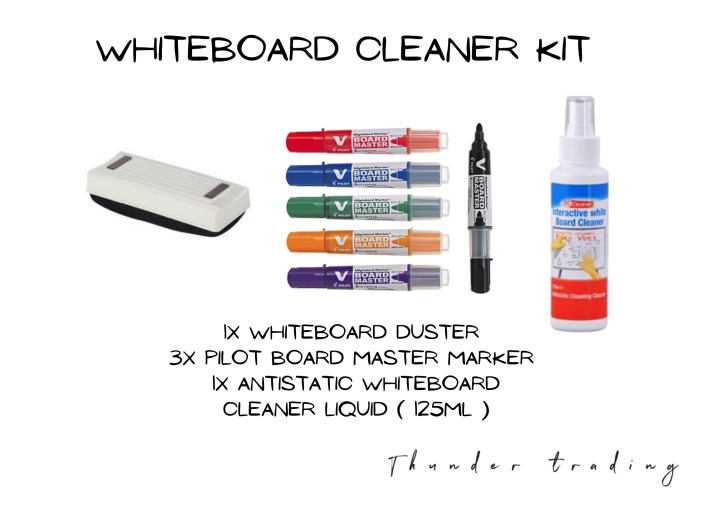 Whiteboard Cleaner Kit ( 1 X Whiteboard Duster , 3x Pilot Whiteboard