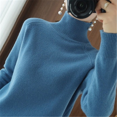 Turtleneck Cashmere Sweater Women Autumn Winter Korean Turtleneck Pullovers Female Warm Jumper Green Knitwear