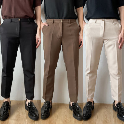 กางเกงสแล็ค ขาเต่อ ผ้าคอตตอนเครปทวิล(P0007)