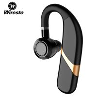 Wiresto Business Bluetooth Earphone V5.0 Wireless Earpiece Noise Canceling Earphone Ultralight Business Earbuds Hands-free Call Headset Waterproof Driver Call Bluetooth Earphone