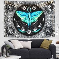 Butterfly Moth Wall Hanging Tapestry Bohemian Wall Decor Moon Eclipse Wall Car Macrame Psychedelic Hippie Gothic Home Decor