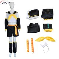 Rin Len Cosplay Costumes Wigs Sets Tops + Shorts + Tie + Accessory Women Men Outfit