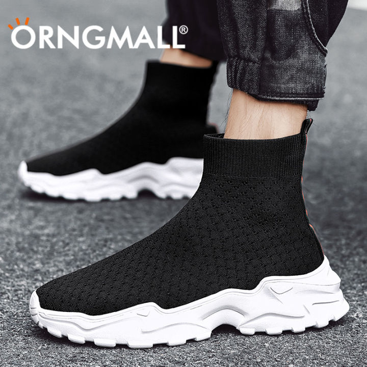 orngmall-รองเท้าตาข่ายด้านบนสูงสำหรับเกาหลีผู้ชายรองเท้าเสริมส้นรองเท้าลำลองรองเท้าสานรองเท้าลำลองแบบปีก-sepatu-slip-on