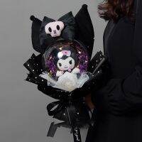 2023 Kawaii Sanrio Plush Kuromi Bouquet ตกแต่งคริสต์มาสตุ๊กตาสัตว์อะนิเมะดอกไม้ My Melody ของเล่นตุ๊กตาเด็ก Graduation Xmas ของขวัญ