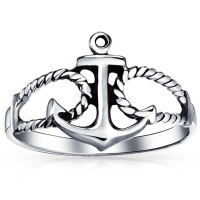 Sailor Boat Lover Nautical Sea Ocean Rope Open Anchor Ring for Women Teen