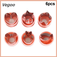 Vegoo ของขวัญคริสต์มาส6 9ชิ้นแบบพกพาเครื่องมือปรุงอาหารตัดผักด้ามพลาสติกตัดผลไม้สแตนเลสตัดตายแกดเจ็ตสำหรับครัว