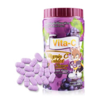 Vita-C วิตามินซีอม1000เม็ด/ขวด​ VITAMIN C 25MG T.MAN 1000 เม็ด/ขวด​ (รสองุ่น)