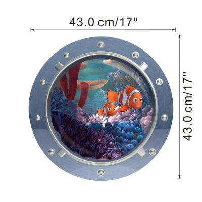 【SALE】 nancarenko1977 % 3d ยิ้มฉลามใหญ่ Nemo Dory Submarine Portholes หน้าต่างสติ๊กเกอร์ติดผนังสำหรับเครื่องซักผ้าตกแต่ง Diy สติ๊กเกอร์ติดผนังศิลปะ