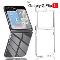 สำหรับ Samsung Galaxy Z Flip 5 5 5G เคสแบบฝาพับเคสหลัง PC แบบแข็งเคสโทรศัพท์โปร่งใสป้องกันการกันชน