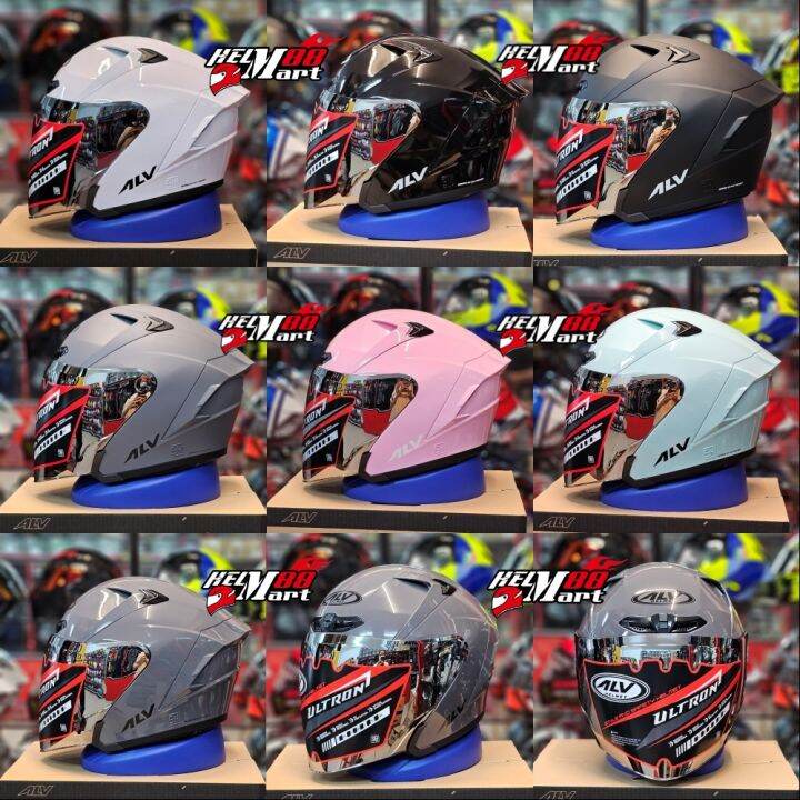Helm ALV ULTRON Half Face Helm Viral Budget Pelajar Helm SNI Lazada