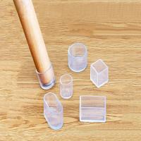 4Pcs silicone Chair Leg socks Transparent square Table Floor Feet Cover Protector Pads furniture pipe hole plugs Home Decor New Pipe Fittings Accessor