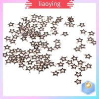 LIAOYING 100PCS สีดำสีดำ เครื่องรางเคลือบรูปดาวกลวง โลหะผสมอัลลอยด์ 1613 การทำเครื่องประดับ สร้อยคอสำหรับผู้หญิง จี้ดาวขนาดเล็ก สำหรับผู้หญิง