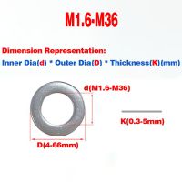 304 Paking Logam Baja Tahan Karat/Sekrup Pencuci Datar Diperbesar dan Menebal Meson Tipis M1.6M3M4M5M36 Bulat