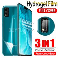 3IN1 Front Back Camera Soft Film For Huawei Honor 9x Lite/10x Lite Hydrogel Films Full Cover Water Gel Film Cam Lens Glass HD