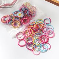 ♠☄ 100Pcs/Set Girls Hair Bands Girls Hair Accessories Candy Color Elastic Rubber Band Hair band Children Ponytail Holder Bands