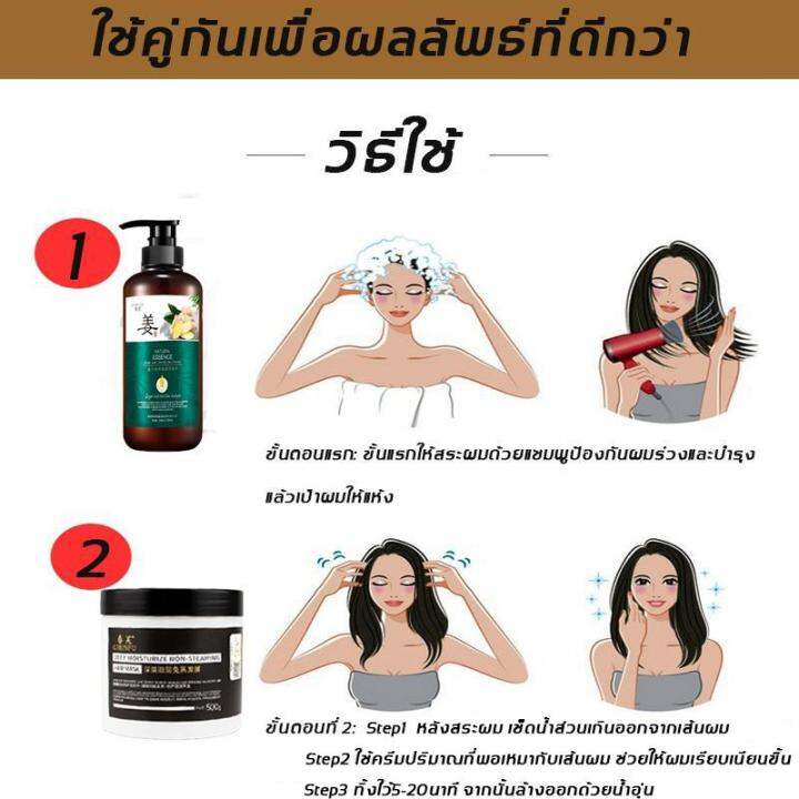 พร้อมส่ง-aichunอาพร้อแชมพูขิง-ทรีทเม้นท์-ของแท้100-หมักผม-บํารุงผม-แชมพูแก้ผมร่วง-แชมพูขิงเพียว-แชมพูขิงชุดรวม-ป้องกันผมร่วงบำรุงผมแชมพูขิง-แชมพูบำรุงผม