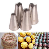 Tuy 4PCsขนาดใหญ่หัวบีบครีมเค้กแม่พิมพ์คุกกี้Cupcake Piping Nozzleตกแต่ง