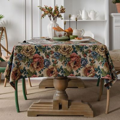 Home Decorative Rectangular Tablecloth Super Soft Top Grade Abstract Print Thicken Table Clothes For Dining Table