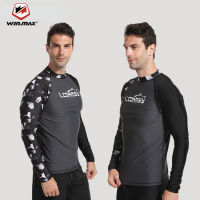 WINMAX Men Surf Rash Guard Long Sleeve UV Sun Protection Basic Skins Surfing Suit Diving Swimming T Shirt Rashguard Gym Clothes