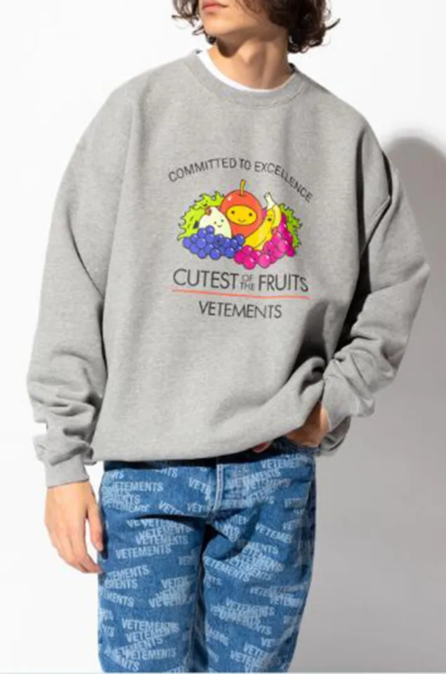Cartoon Printed Vegetable Pattern Autumn Winter Hooded VTM Sweatshirts Man  Women Loose Casual Vetements Streetwear Hoodies | Lazada PH