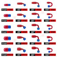 AN4 AN6 AN8 AN10 Straight 45 90 180 Degree Oil Fuel Swivel Hose End Fitting Oil Hose End Adaptor Kit Red-Blue