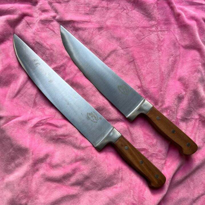 Set of 10" and 12" Inches Kitchen Tessin Chef Knife with Solid Mahogany