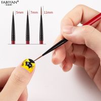 5/7/11mm Nail Art Line Brush Painting Drawing Flower Detailing Thin Liner Sripe Grid Pen DIY Manicure Tools 3Pcs/Set Artist Brushes Tools