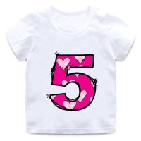 New Kids happy birthday letters Love cute print Clothes boys and girls  Funny shirt children Number 1-9 Birthday gift,BAL569