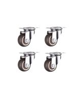 (4 Packs) 1 Inch Flat Bottom Rubber Tpr Universal Wheel Mute Toy Shelf Shopping Box Material Furniture Caster Small