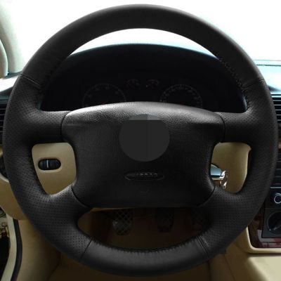 【YF】 Black Wearable Faux Leather&nbsp;Car Accessories Steering Wheel Cover For Skoda Octavia 1999-2005 Superb 2002 2003 2004 2005