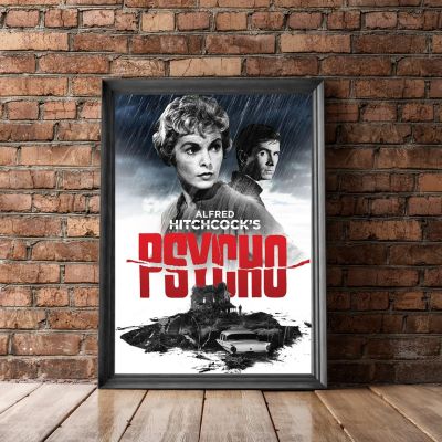 Psycho (1960) Poster Psychological Horror Film Alfred Hitchcock Wall Decor Anthony Perkins Vera Miles John Gavin Art Gift