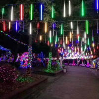 3050ซม. 8หลอดฝนดาวตก LED String ไฟตกแต่งต้นคริสต์มาส Street Garland สำหรับตกแต่ง Noel ใหม่ปี Navidad