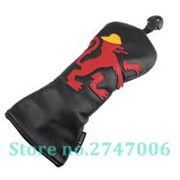 1pc Black PU Leather with Lion Design Golf Club Fairway Wood Head Cover Golf #3 #5 Wood Headcover with No Tag