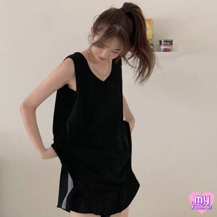 myf-มาใหม่-เสื้อกล้ามโอเวอร์ไซส์-ทรงแขนกว้าง-3-สีพื้น-ไซส์เดียว