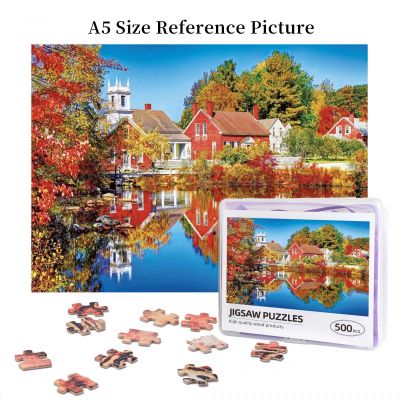Autumn In Harrisville, New Hampshire Wooden Jigsaw Puzzle 500 Pieces Educational Toy Painting Art Decor Decompression toys 500pcs
