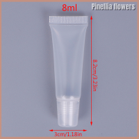 Pinellia Flowers 10ชิ้น8มล. 15มล. หลอดพลาสติกลิปกลอสบาล์มเปล่าภาชนะใส่เครื่องสำอางค์ใส