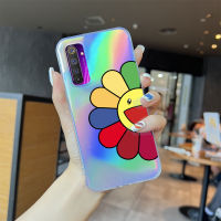 Serpens เคสสำหรับ Realme 10 Pro + 5G 3 3 Pro 5 Pro 7 7 Pro 8 5G เคสโทรศัพท์สลายเลเซอร์แฟชั่นลายดอกทานตะวันแบรนด์ยอดนิยมเคสใสขอบบางเฉียบ TPU นุ่มพิเศษเคสกันกระแทกมีสีสันบัตรเลเซอร์ในตัวฝาครอบเคส